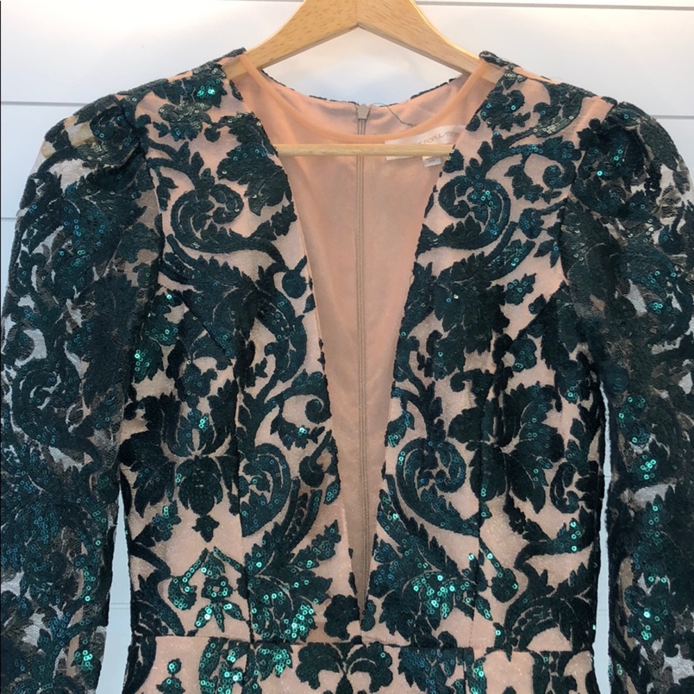 Dress The Population green sequin cocktail dress